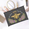 iapodiad Small Makeup Bag Bee Crown Flowers Cosmetic Bag for