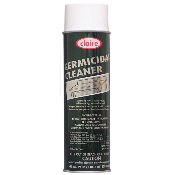 Claire C-873 19 Oz. Germicidal Cleaner Aerosol Can (Case of 12)