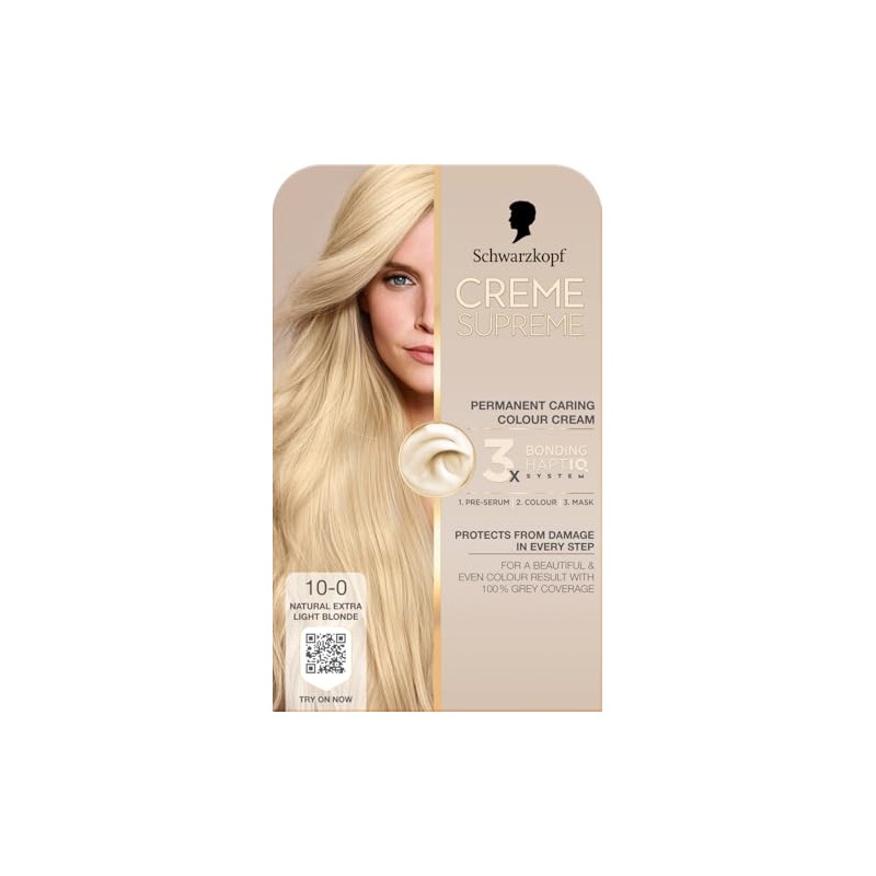Schwarzkopf Creme Supreme 10-0 Natural Extra Light Blonde, Permanent Hair