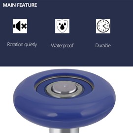 XiKe 12 Pack Blue 2" Nylon Garage Door Roller 7" Stem, Quiet/Durable and High Load, Use 6200-2RS Double Seals Precision Bearings.