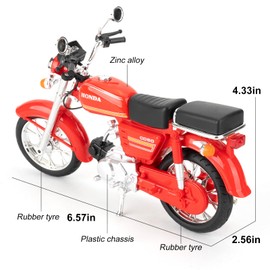BGHSCA Compatible for 1:10 Motorcycle Model, Collection Motorcycle Model with Lights and Sounds, Diecast Toy Motorcycles for 3+ Kids (Red)