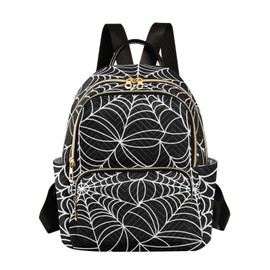 ZAZYXTJ Spider Web Backpack Purse for Women Quilted Mini Fashion Backpacks Lightweight Travel Casual Backpack