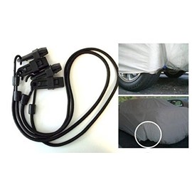 SBU Accessories - Gust Guards for car Covers - Complete 36" Cover Security kit - 2 Bungee tiedown Cords with 4 Cover Clips