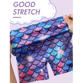 Cuddomper Leotards Gymnastics for Girls Toddler 4T 5T Unitard Biketard Kids Mermaid Dance Outfits Tumbling Clothes Dancewear with Short Colourful Athletic
