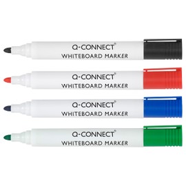 Q-Connect Drywipe Marker Pen Assorted (Pack of 10), black
