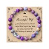 VivaJoy Gifts for Wife - Natural Stones Bracelet with Message