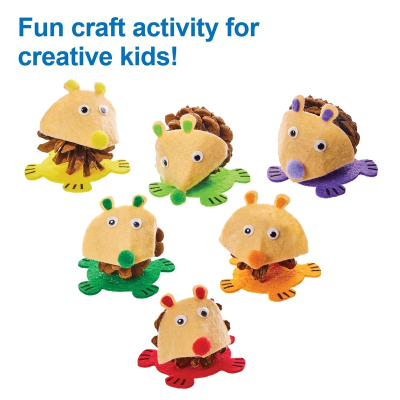 Baker Ross FX169 Hedgehog Pinecone Kits - Pack of 6,