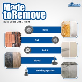 EHOMEA2Z Wire Wheel Steel Brush Cup for Drill 1/4 Hex Shank for Cleaning Stripping Rotary Metal Power Drill Paint Rust Removal, for Power Drill Attachment (6)