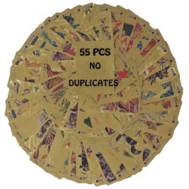 55 PCS Gold Cards Packs Vmax V EX GX Rare Golden Cards TCG Deck Box Gold Foil Card for Fans/Adolescent/Collectors Gifts