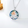 TOUPOP July Birth Flower Necklace 925 Sterling Silver Lotus Necklace