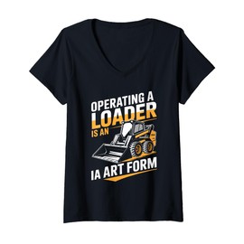 Womens Skid Steer Loader Tool Belt Vibes and Rugged Work V-Neck T-Shirt