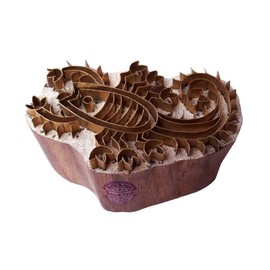 Asian Print Block Brass Scorpion Pattern Wooden Clay Stamp