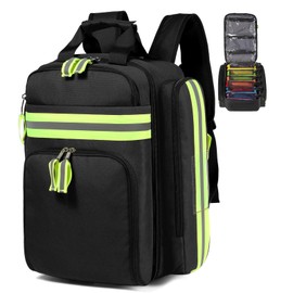 Gatycallaty First Aid Backpack - Medical Evacuation Bag - Red Emergency Lifeguard Bag for Ems Emt First Responders (Black)