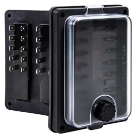 ONLINE LED STORE True Mods 10 Way Waterproof Fuse Box for Automotive [ATC/ATO Blade Fuses] [25...