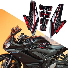 for YZF R3 R25 YZFR3 YZFR25 2019-2024 2025 Motorcycle Fuel Tank Pad Sticker Kit Gas Oil Protector Decal Accessories Waterproof (Red)