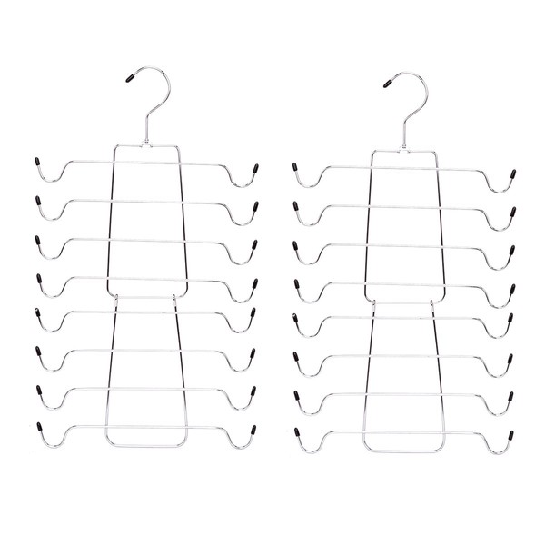 2 Pack Metal Foldable Bra Hangers Space Saving Underwear Hanger for Closet Organizer Rack for Tank Top, Cami, Swimwear, Strappy Dress 8 Layer Multifunction Clothes Organizer