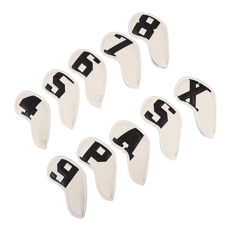 10pcs set PU Waterproof Golf Club Iron Cover Fine Sewing