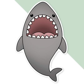 Extra Large 460mm 'Cute Shark' Permanent Sticker Decal for Cars/Windows/Bins/Walls (DW00132771)
