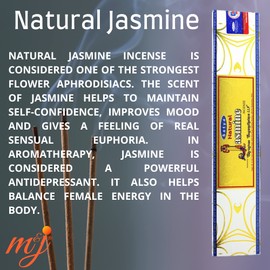 Original Satya Nag Champa Natural Jasmine Incense Sticks | with M&J incense sticks holder | Full Box | for Aromatherapy, Spa, Yoga, Weddings, Meditation, Healing, Positivity and Relaxation
