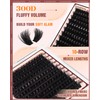 Fluffy Lash Clusters 300D D Curl 12-16mm Soft Band Volume