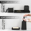 XLHOMO Bathroom Set - Black Bathroom Accessories Set, 5PCS Ceramic