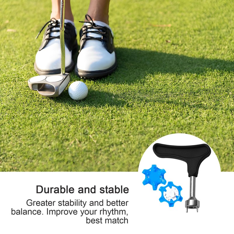 Bootoow Golf Shoe Spikes, 16 Golf Spikes with 1 Handheld