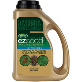 Scotts EZ Seed Patch & Repair Sun and Shade Mulch, Grass Seed, Fertilizer Combination for Bare Spots and Repair, 3.75 lb, Brown