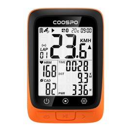 COOSPO BC107 Bicycle Computer GPS Wireless Bicycle Speedometer Odometer Bluetooth 5.0 ANT+ Road Bike Bicycle Bike Computer 2.4 Inch LCD with Backlight Compatible with Strava