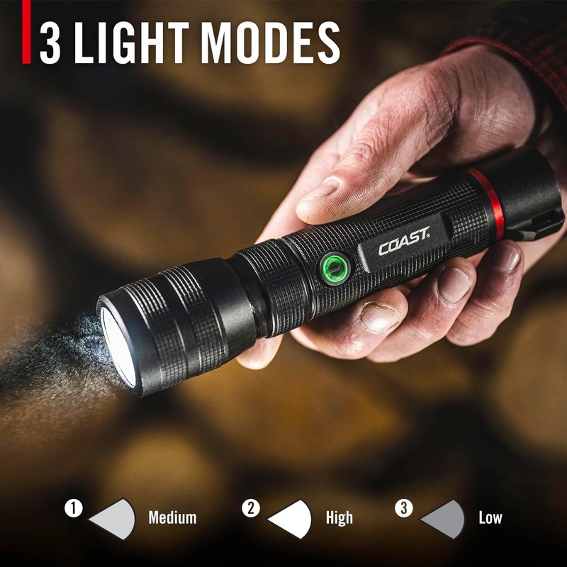 2 pezzi Coast G60R 1000 lumen torcia ricaricabile impermeabile