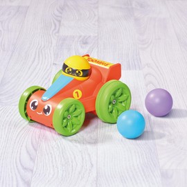 Pop & Go Racer Ball Popper Toy Car – Fun Push-Along Race Car with Pop-and-Play Action, Includes 3 Balls & Storage – Durable Toy for 18+ Months, Encourages Motor Skills & Pretend Play