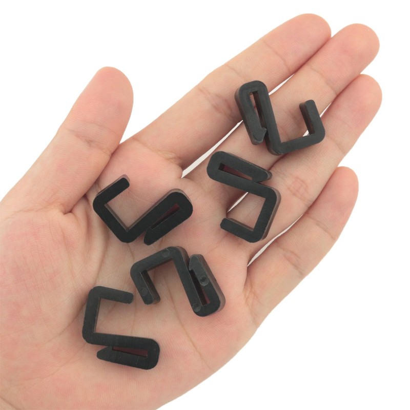 ITROLLE 20PCS Black S-Shaped Hanger Hooks - Stainless Steel Clip-on