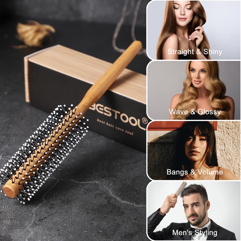 BESTOOL Small Round Brush for Short and Medium Hair, Round