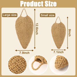 DECYOOL 2 Pack Small Size Crochet Wasp Nest Decoys Outdoor Hanging Faux Wasp Nest for Wasps Hornets Yellow Jackets