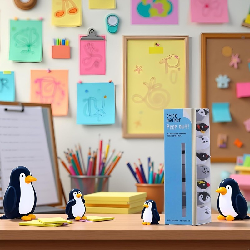 1 Pc Penguin Kawaii DIY Memo Pad Sticky Notes Page