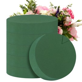 Hahood 6 Pack Floral Foam Blocks Round Floral Foam Bricks 7.1 Inches Large DIY Green Wet Dry Flower Foams for Artificial & Fresh Flowers Arrangements for Wedding Table Décor