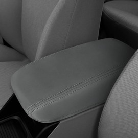DEYTOP Center Console Cover for Honda Civic 2012 2013 2014 2015 Car Armrest Cover for Honda Civic 2015 Accessories Anti-Scratch Leather Armrest Pad Protector (Gray)