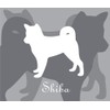 柴［シバ］犬 ステッカー プレミアム シルエット グレー Mサイズ MK-2