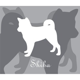 柴［シバ］犬 ステッカー プレミアム シルエット グレー Mサイズ MK-2