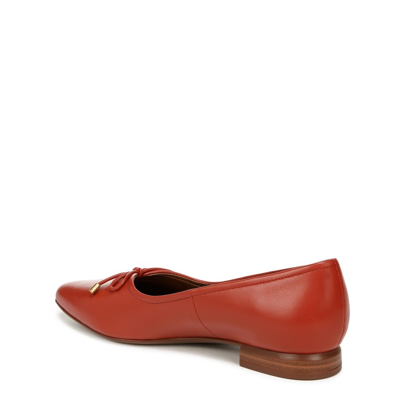 Naturalizer Womens Joiner Pointed Toe Ballet Flat Tomato Red Leather