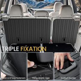 JOULARISE Kick Mats Backrest Mats for 2018-2025 2026 Volkswagen VW Atlas Bench Seat Car Mat Accessories(Not Fit Cross Sport), All Weather TPE Protector SEL SE Peak Edition(2nd Row Kick Mats 7 Seats)