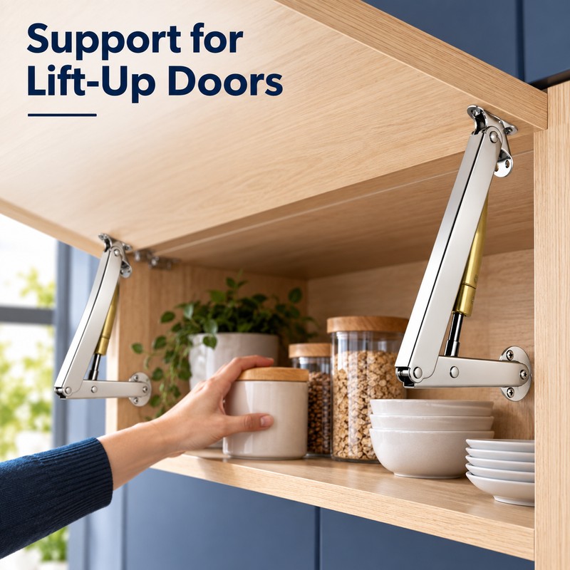 2-Pack Heavy Duty Soft Close Lid Support Hinges with Gas