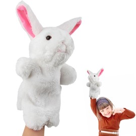 ACTOYS Hand Puppets for Children, Easter Bunny, Hand Puppets, Hand Puppets for Adults Hands, Hand Puppet Rabbit, for Hand Puppets for Adult Hands, Puppet Theatre (White Rabbit)