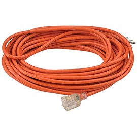 Global Industrial 50 Ft. Outdoor Extension Cord w/Lighted Plug, 16/3 Ga, 13A, Orange