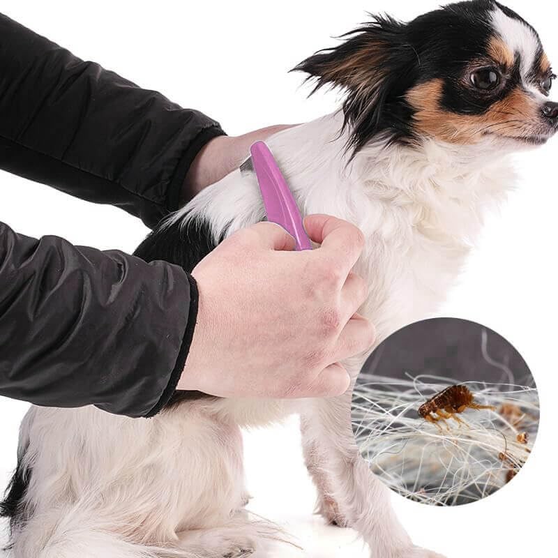 LLTGMV Flea Comb with Rubber Handle, Flea and Tick Comb