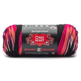 Red Heart All in One Granny Square-Black - Carnation Code