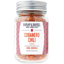 Burlap & Barrel Cobanero Chili Flakes – Smoky Heat with Fruity, Peachy Aroma – Red Chili Flakes for Spicy Dishes – As Seen On Shark Tank - 1.5oz Glass Jar