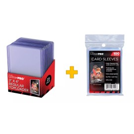 Ultra Pro 3x4 Top Loaders & Soft Sleeves - 25, 50, 100, 200, 300, 500, 1000 - 100 Toploaders & 100 Sleeves