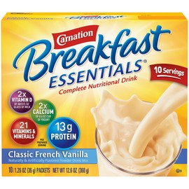 Nestle Carnation Instant Breakfast Classic French Vanilla 10 pk Nutritional Energy Drink 12.6 oz (Pack of 6)
