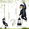 Rossesay Solar Light Outdoor Statues Black 13.78 Inch Resin Chimpanzee