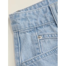 CIDER Jeans for Women High Waist Wide Leg Denim Pants Straight Leg Trouser Pants Mid Waist Trendy Sky Blue